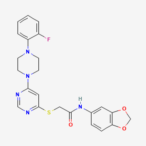 N-(2H-1,3-Benzodioxol-5-YL)-2-({6-[4-(2-fluorophenyl)piperazin-1-YL]pyrimidin-4-YL}sulfanyl)acetamide