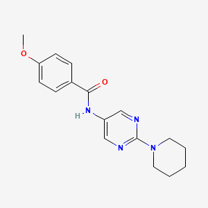 molecular formula C17H20N4O2 B11195492 4-Methoxy-N-(2-piperidino-5-pyrimidinyl)benzamide 