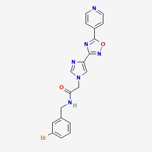 molecular formula C19H15BrN6O2 B11195502 N-(3-bromobenzyl)-2-{4-[5-(pyridin-4-yl)-1,2,4-oxadiazol-3-yl]-1H-imidazol-1-yl}acetamide 