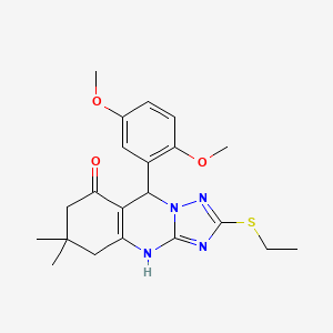 9-(2,5-dimethoxyphenyl)-2-(ethylsulfanyl)-6,6-dimethyl-5,6,7,9-tetrahydro[1,2,4]triazolo[5,1-b]quinazolin-8(4H)-one