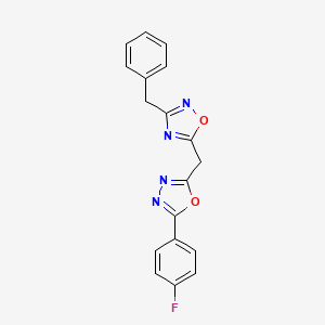 molecular formula C18H13FN4O2 B11195523 3-Benzyl-5-{[5-(4-fluorophenyl)-1,3,4-oxadiazol-2-yl]methyl}-1,2,4-oxadiazole 