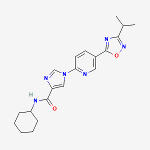 N-cyclohexyl-1-{5-[3-(propan-2-yl)-1,2,4-oxadiazol-5-yl]pyridin-2-yl}-1H-imidazole-4-carboxamide