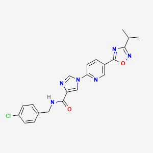 N-(4-chlorobenzyl)-1-{5-[3-(propan-2-yl)-1,2,4-oxadiazol-5-yl]pyridin-2-yl}-1H-imidazole-4-carboxamide