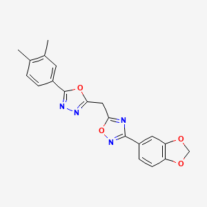 3-(1,3-Benzodioxol-5-yl)-5-{[5-(3,4-dimethylphenyl)-1,3,4-oxadiazol-2-yl]methyl}-1,2,4-oxadiazole