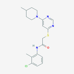 molecular formula C19H23ClN4OS B11195651 N-(3-chloro-2-methylphenyl)-2-{[6-(4-methylpiperidin-1-yl)pyrimidin-4-yl]sulfanyl}acetamide 