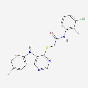 N-(3-Chloro-2-methylphenyl)-2-({8-methyl-5H-pyrimido[5,4-B]indol-4-YL}sulfanyl)acetamide