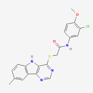 N-(3-Chloro-4-methoxyphenyl)-2-({8-methyl-5H-pyrimido[5,4-B]indol-4-YL}sulfanyl)acetamide