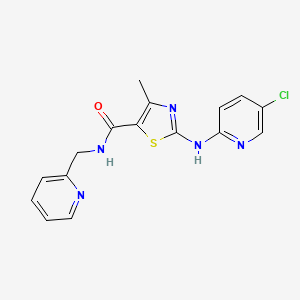 2-[(5-chloropyridin-2-yl)amino]-4-methyl-N-(pyridin-2-ylmethyl)-1,3-thiazole-5-carboxamide