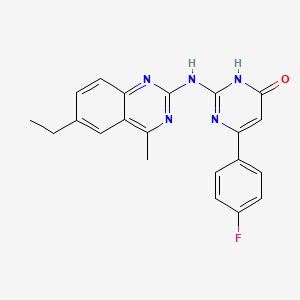 2-[(6-ethyl-4-methylquinazolin-2-yl)amino]-6-(4-fluorophenyl)pyrimidin-4(3H)-one