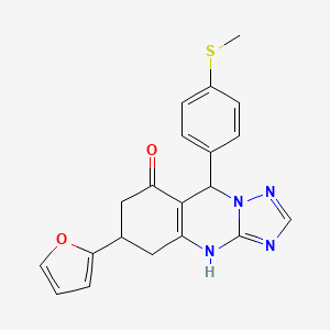 6-(furan-2-yl)-9-[4-(methylsulfanyl)phenyl]-5,6,7,9-tetrahydro[1,2,4]triazolo[5,1-b]quinazolin-8(4H)-one