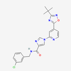 1-[4-(3-tert-butyl-1,2,4-oxadiazol-5-yl)pyridin-2-yl]-N-(3-chlorobenzyl)-1H-imidazole-4-carboxamide