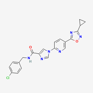 N-(4-chlorobenzyl)-1-[5-(3-cyclopropyl-1,2,4-oxadiazol-5-yl)pyridin-2-yl]-1H-imidazole-4-carboxamide