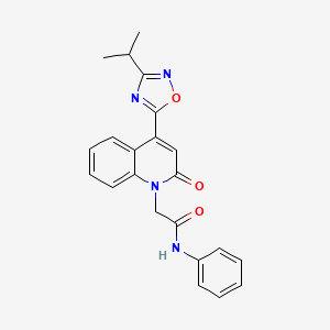 2-{2-oxo-4-[3-(propan-2-yl)-1,2,4-oxadiazol-5-yl]quinolin-1(2H)-yl}-N-phenylacetamide