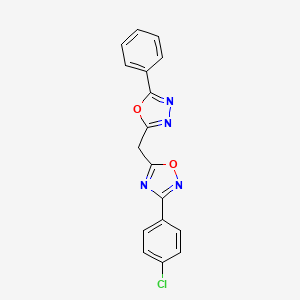 3-(4-Chlorophenyl)-5-[(5-phenyl-1,3,4-oxadiazol-2-yl)methyl]-1,2,4-oxadiazole