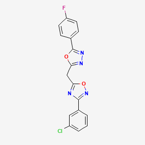 3-(3-Chlorophenyl)-5-{[5-(4-fluorophenyl)-1,3,4-oxadiazol-2-yl]methyl}-1,2,4-oxadiazole