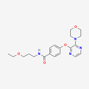 molecular formula C20H26N4O4 B11195773 N-(3-ethoxypropyl)-4-{[3-(morpholin-4-yl)pyrazin-2-yl]oxy}benzamide 