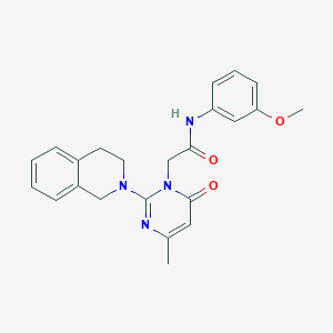 molecular formula C23H24N4O3 B11195796 2-[2-(3,4-dihydroisoquinolin-2(1H)-yl)-4-methyl-6-oxopyrimidin-1(6H)-yl]-N-(3-methoxyphenyl)acetamide 