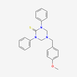 5-[(4-Methoxyphenyl)methyl]-1,3-diphenyl-1,3,5-triazinane-2-thione