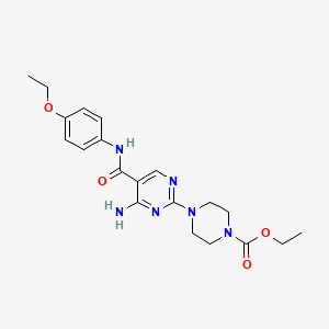 molecular formula C20H26N6O4 B11195827 Ethyl 4-{4-amino-5-[(4-ethoxyphenyl)carbamoyl]pyrimidin-2-yl}piperazine-1-carboxylate 