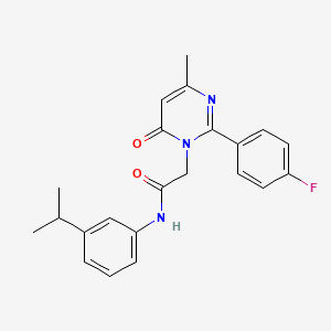 molecular formula C22H22FN3O2 B11195834 2-[2-(4-fluorophenyl)-4-methyl-6-oxopyrimidin-1(6H)-yl]-N-[3-(propan-2-yl)phenyl]acetamide 