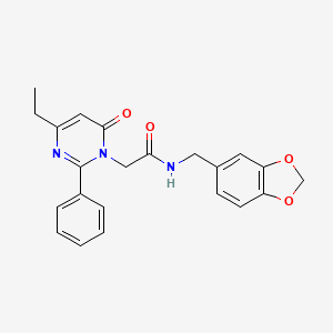 N-(1,3-benzodioxol-5-ylmethyl)-2-(4-ethyl-6-oxo-2-phenylpyrimidin-1(6H)-yl)acetamide