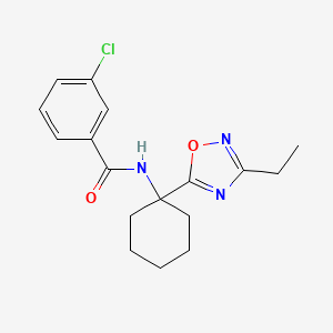 3-chloro-N-[1-(3-ethyl-1,2,4-oxadiazol-5-yl)cyclohexyl]benzamide