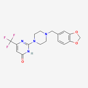 molecular formula C17H17F3N4O3 B11195861 2-[4-(1,3-benzodioxol-5-ylmethyl)piperazin-1-yl]-6-(trifluoromethyl)pyrimidin-4(3H)-one 