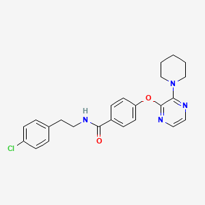 N-[2-(4-chlorophenyl)ethyl]-4-{[3-(piperidin-1-yl)pyrazin-2-yl]oxy}benzamide