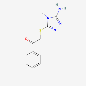 molecular formula C12H14N4OS B11195875 2-[(5-amino-4-methyl-4H-1,2,4-triazol-3-yl)sulfanyl]-1-(4-methylphenyl)ethanone 