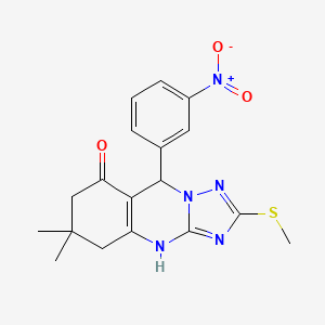 6,6-dimethyl-2-(methylsulfanyl)-9-(3-nitrophenyl)-5,6,7,9-tetrahydro[1,2,4]triazolo[5,1-b]quinazolin-8(4H)-one