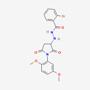 2-bromo-N'-[1-(2,5-dimethoxyphenyl)-2,5-dioxopyrrolidin-3-yl]benzohydrazide