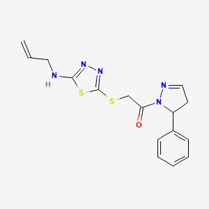 1-(5-phenyl-4,5-dihydro-1H-pyrazol-1-yl)-2-{[5-(prop-2-en-1-ylamino)-1,3,4-thiadiazol-2-yl]sulfanyl}ethanone