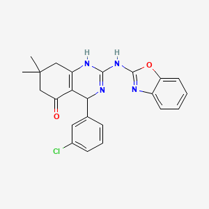 2-(1,3-benzoxazol-2-ylamino)-4-(3-chlorophenyl)-7,7-dimethyl-4,6,7,8-tetrahydroquinazolin-5(1H)-one