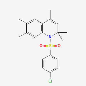 molecular formula C20H22ClNO2S B11195940 1-[(4-Chlorophenyl)sulfonyl]-2,2,4,6,7-pentamethyl-1,2-dihydroquinoline 