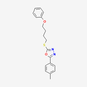 2-(4-Methylphenyl)-5-[(4-phenoxybutyl)sulfanyl]-1,3,4-oxadiazole