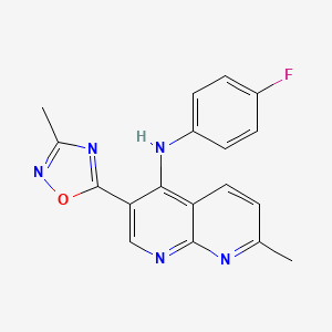 N-(4-fluorophenyl)-7-methyl-3-(3-methyl-1,2,4-oxadiazol-5-yl)-1,8-naphthyridin-4-amine