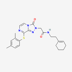 N-[2-(cyclohex-1-en-1-yl)ethyl]-2-{8-[(2,4-dimethylphenyl)sulfanyl]-3-oxo[1,2,4]triazolo[4,3-a]pyrazin-2(3H)-yl}acetamide