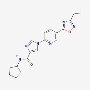 N-cyclopentyl-1-[5-(3-ethyl-1,2,4-oxadiazol-5-yl)pyridin-2-yl]-1H-imidazole-4-carboxamide