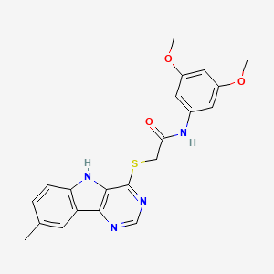 N-(3,5-Dimethoxyphenyl)-2-({8-methyl-5H-pyrimido[5,4-B]indol-4-YL}sulfanyl)acetamide