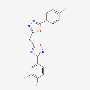 3-(3,4-Difluorophenyl)-5-{[5-(4-fluorophenyl)-1,3,4-oxadiazol-2-yl]methyl}-1,2,4-oxadiazole