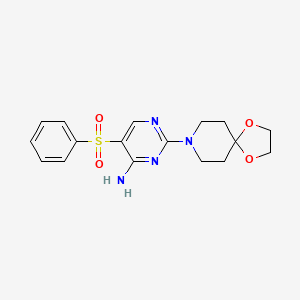 2-(1,4-Dioxa-8-azaspiro[4.5]dec-8-yl)-5-(phenylsulfonyl)pyrimidin-4-amine