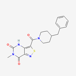 molecular formula C19H20N4O3S B11196109 3-(4-benzylpiperidine-1-carbonyl)-6-methylisothiazolo[4,3-d]pyrimidine-5,7(4H,6H)-dione 