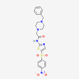 2-(4-benzylpiperazin-1-yl)-N-{5-[(4-nitrophenyl)sulfonyl]-1,3-thiazol-2-yl}acetamide