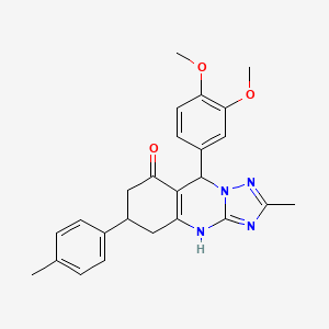 9-(3,4-dimethoxyphenyl)-2-methyl-6-(4-methylphenyl)-5,6,7,9-tetrahydro[1,2,4]triazolo[5,1-b]quinazolin-8(4H)-one