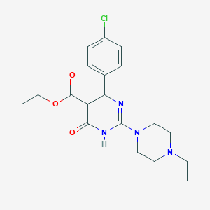 molecular formula C19H25ClN4O3 B11196150 Ethyl 6-(4-chlorophenyl)-2-(4-ethylpiperazin-1-yl)-4-oxo-1,4,5,6-tetrahydropyrimidine-5-carboxylate 