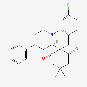 molecular formula C26H28ClNO2 B11196154 5',5'-Dimethyl-3-phenyl-9-chloro-2,3,4,4a,5,6-hexahydro-1h-spiro[benzo[c]quinolizine-5,2'-cyclohexane]-1',3'-dione 