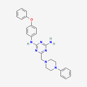 N-(4-phenoxyphenyl)-6-[(4-phenylpiperazin-1-yl)methyl]-1,3,5-triazine-2,4-diamine