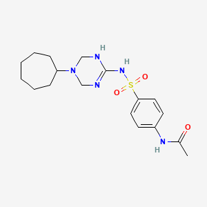 molecular formula C18H27N5O3S B11196162 N-(4-{[(3-cycloheptyl-1,2-dihydro-4H-1,3,5-triazin-6-yl)amino]sulfonyl}phenyl) acetamide 