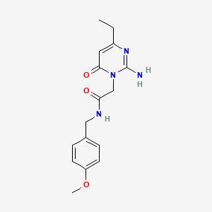 2-(2-amino-4-ethyl-6-oxo-1,6-dihydropyrimidin-1-yl)-N-[(4-methoxyphenyl)methyl]acetamide