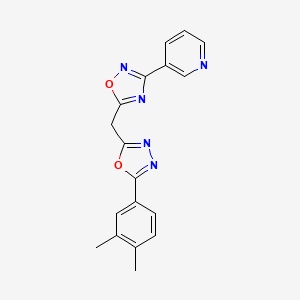 3-(5-{[5-(3,4-Dimethylphenyl)-1,3,4-oxadiazol-2-yl]methyl}-1,2,4-oxadiazol-3-yl)pyridine